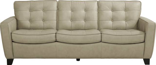 Via Rosano Latte Leather Sofa - Thumbnail - Image 1