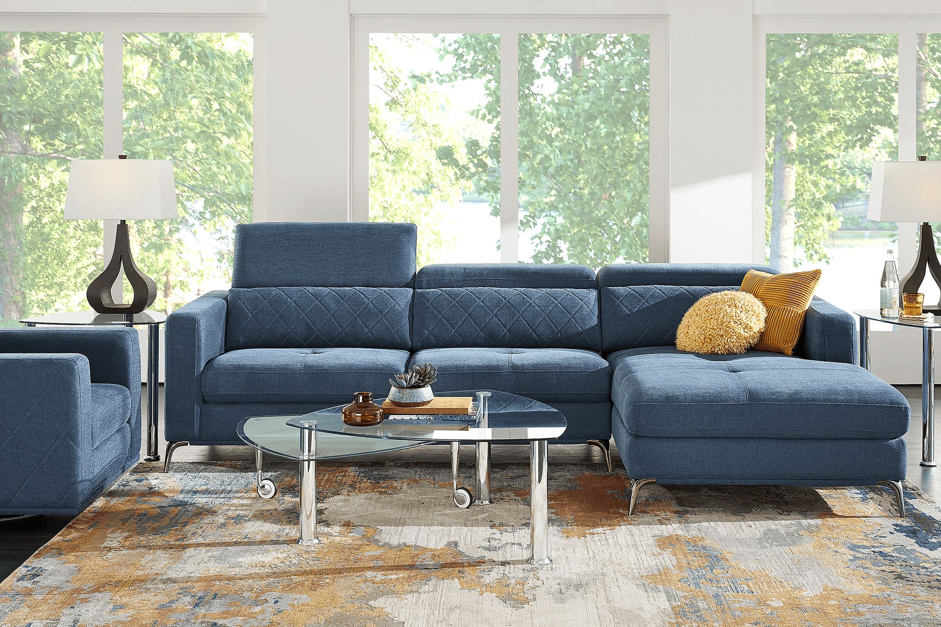 Via Sorrento Blue 2 Pc Sectional - Image 2