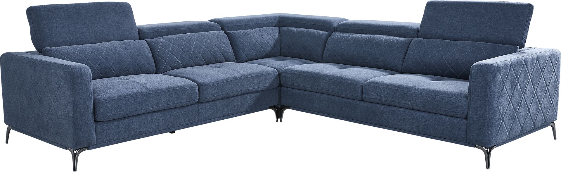 Via Sorrento Blue 3 Pc Sectional - Image 3