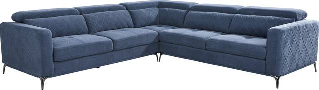 Via Sorrento Blue 3 Pc Sectional - Thumbnail - Image 1