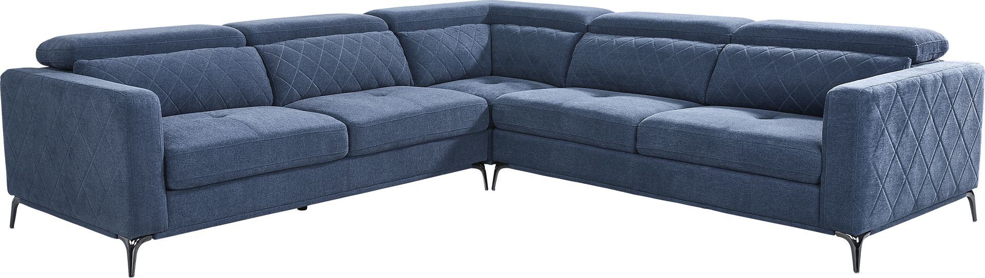 Via Sorrento Blue 3 Pc Sectional - Image 1