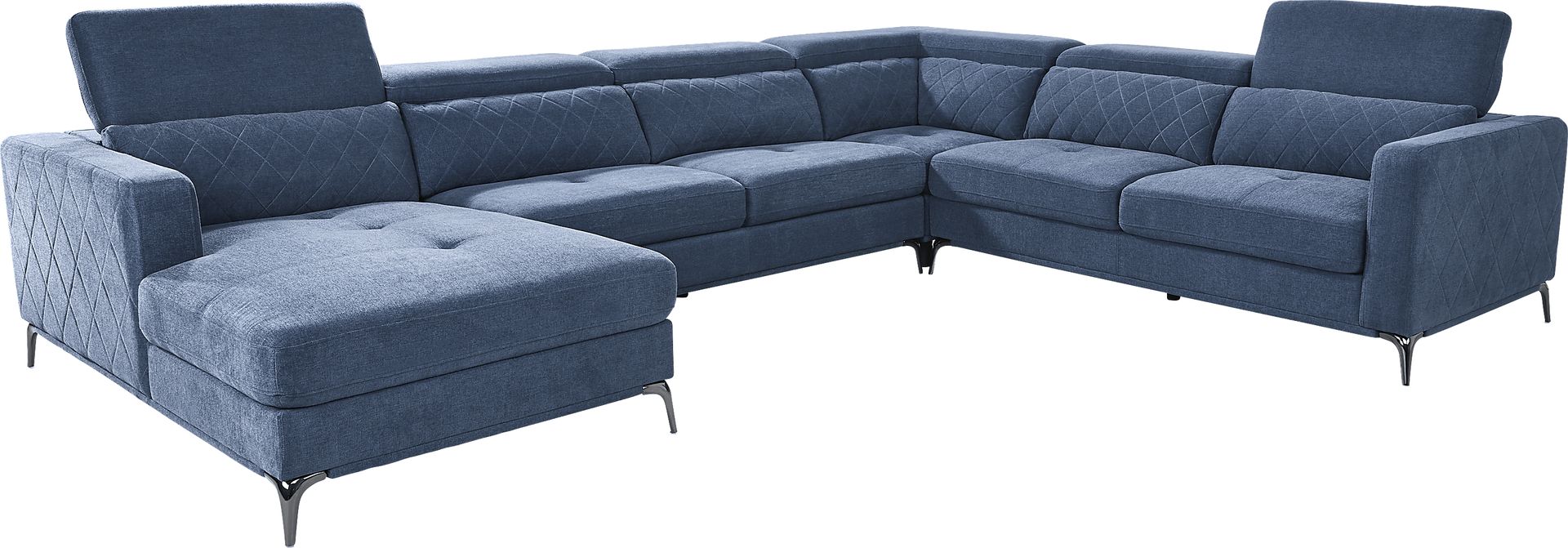 Via Sorrento Blue 4 Pc Sectional - Image 3