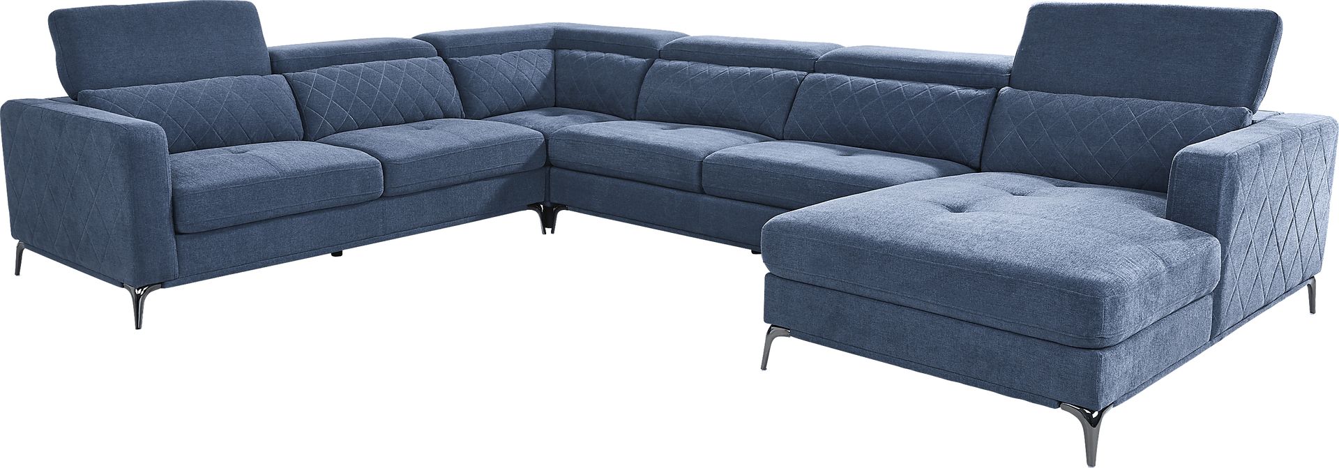 Via Sorrento Blue 4 Pc Sectional - Image 3