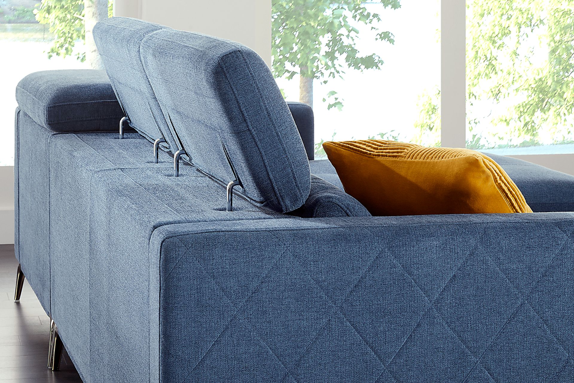 Via Sorrento Blue 4 Pc Sectional - Image 5