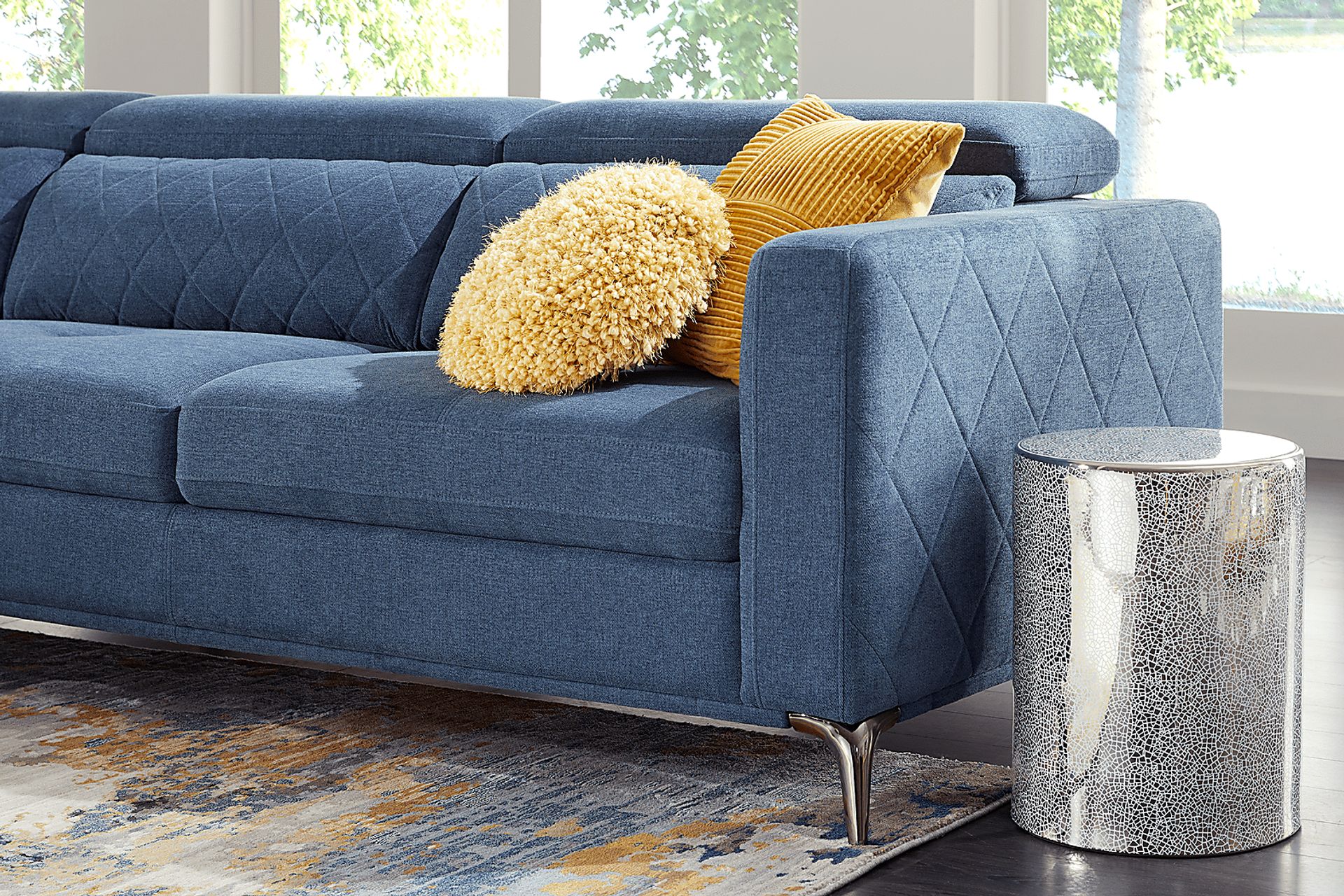 Via Sorrento Blue 4 Pc Sectional - Image 4