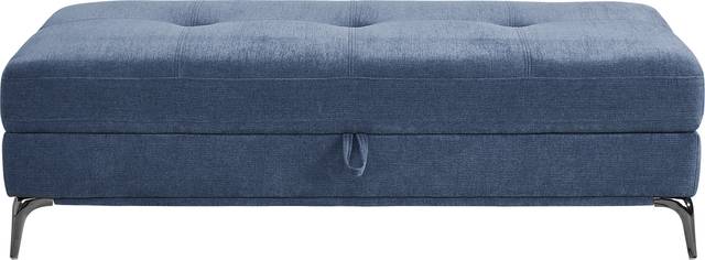 Via Sorrento Blue Storage Ottoman - Thumbnail - Image 2