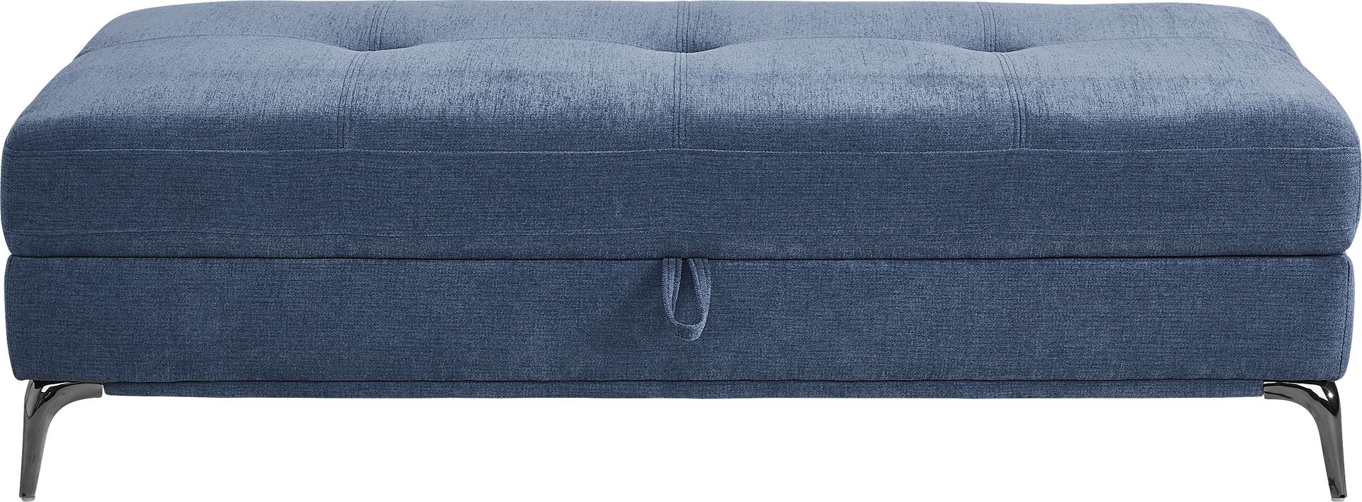 Via Sorrento Blue Storage Ottoman - Image 2