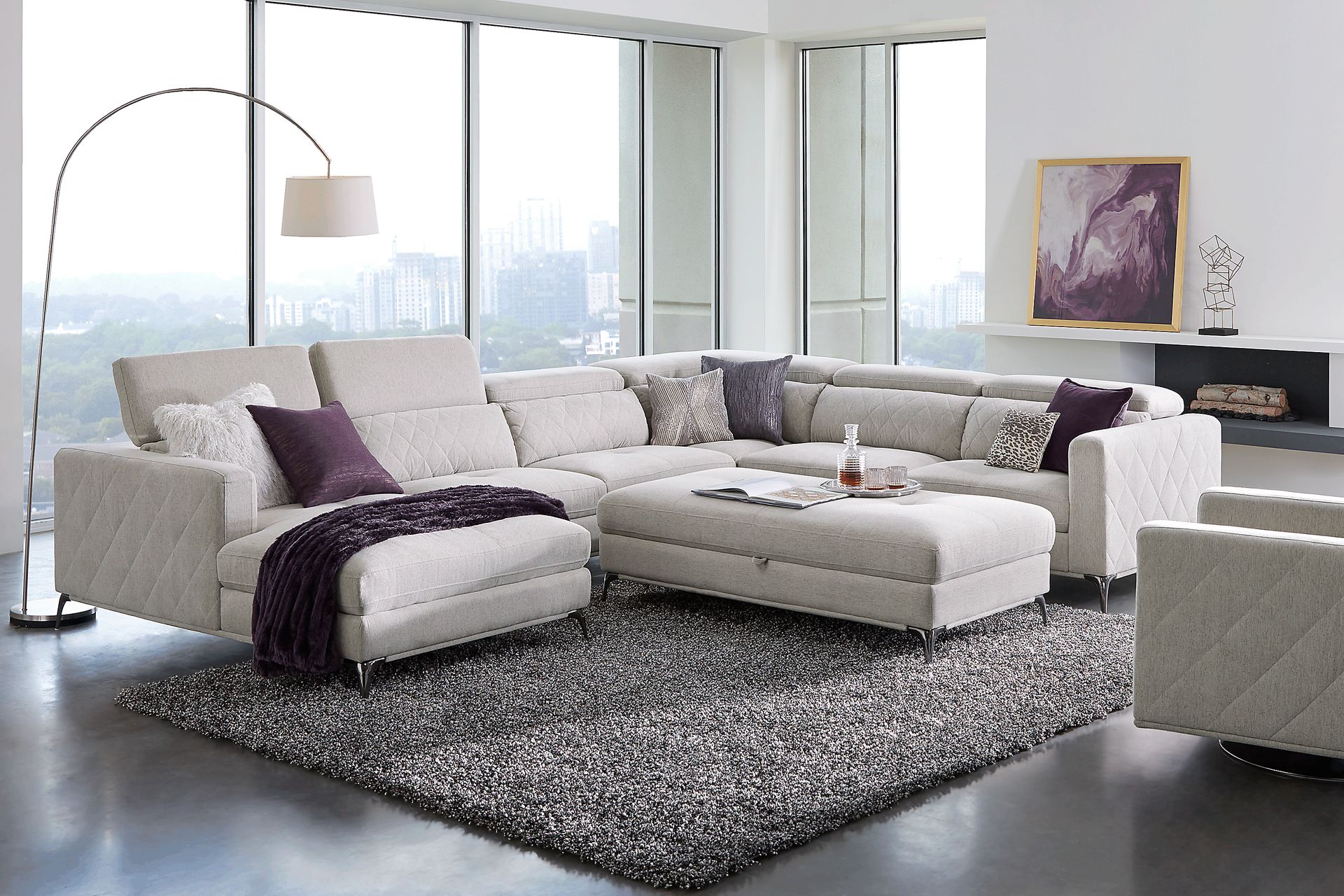 Via Sorrento Dove 4 Pc Sectional - Image 2