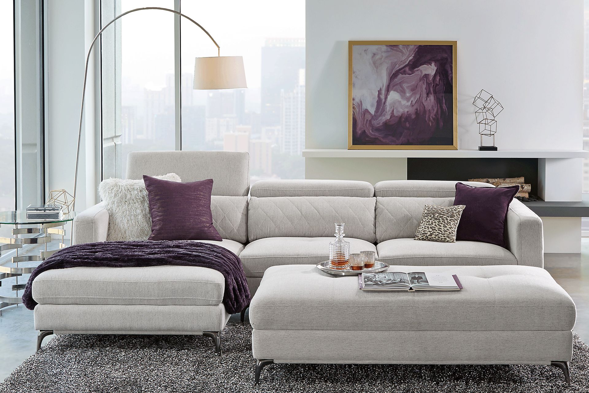 Via Sorrento Dove 5 Pc Sectional Living Room - Image 1