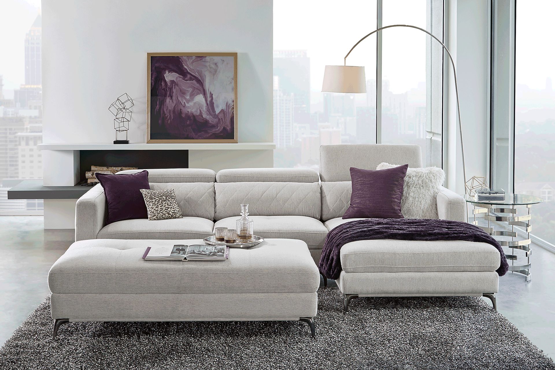 Via Sorrento Dove 5 Pc Sectional Living Room - Image 1