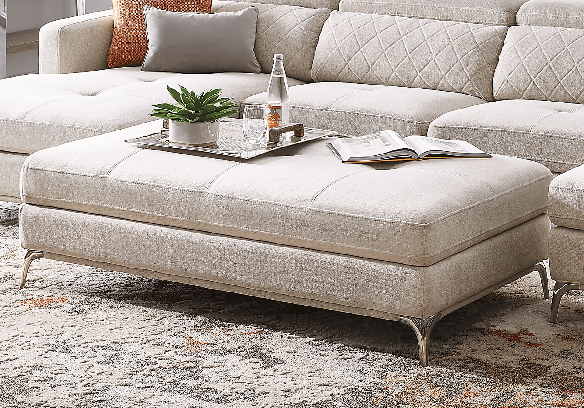 Via Sorrento Dove Storage Ottoman - Image 4