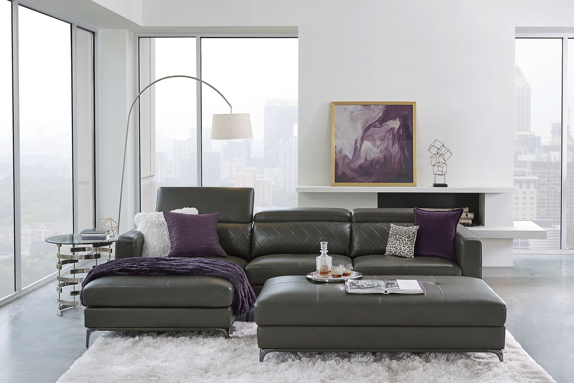 Via Sorrento Granite 3 Pc Sectional Living Room - Image 1