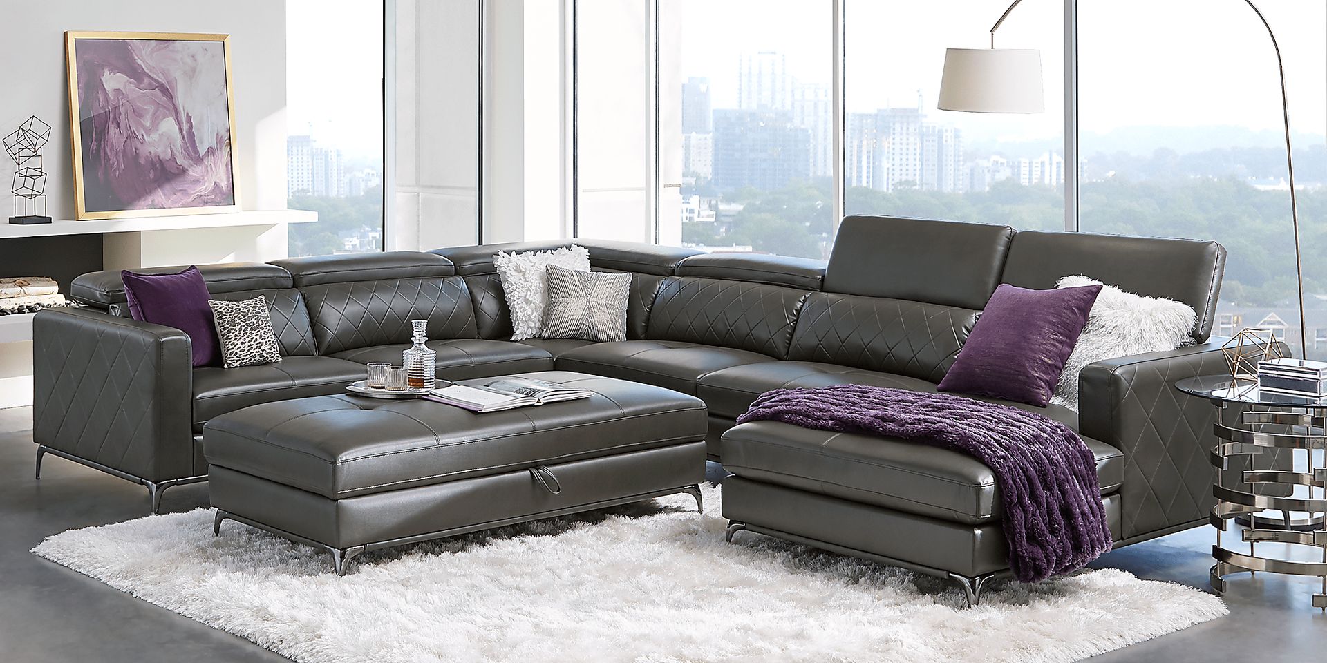 Via Sorrento Granite 5 Pc Sectional Living Room - Image 1