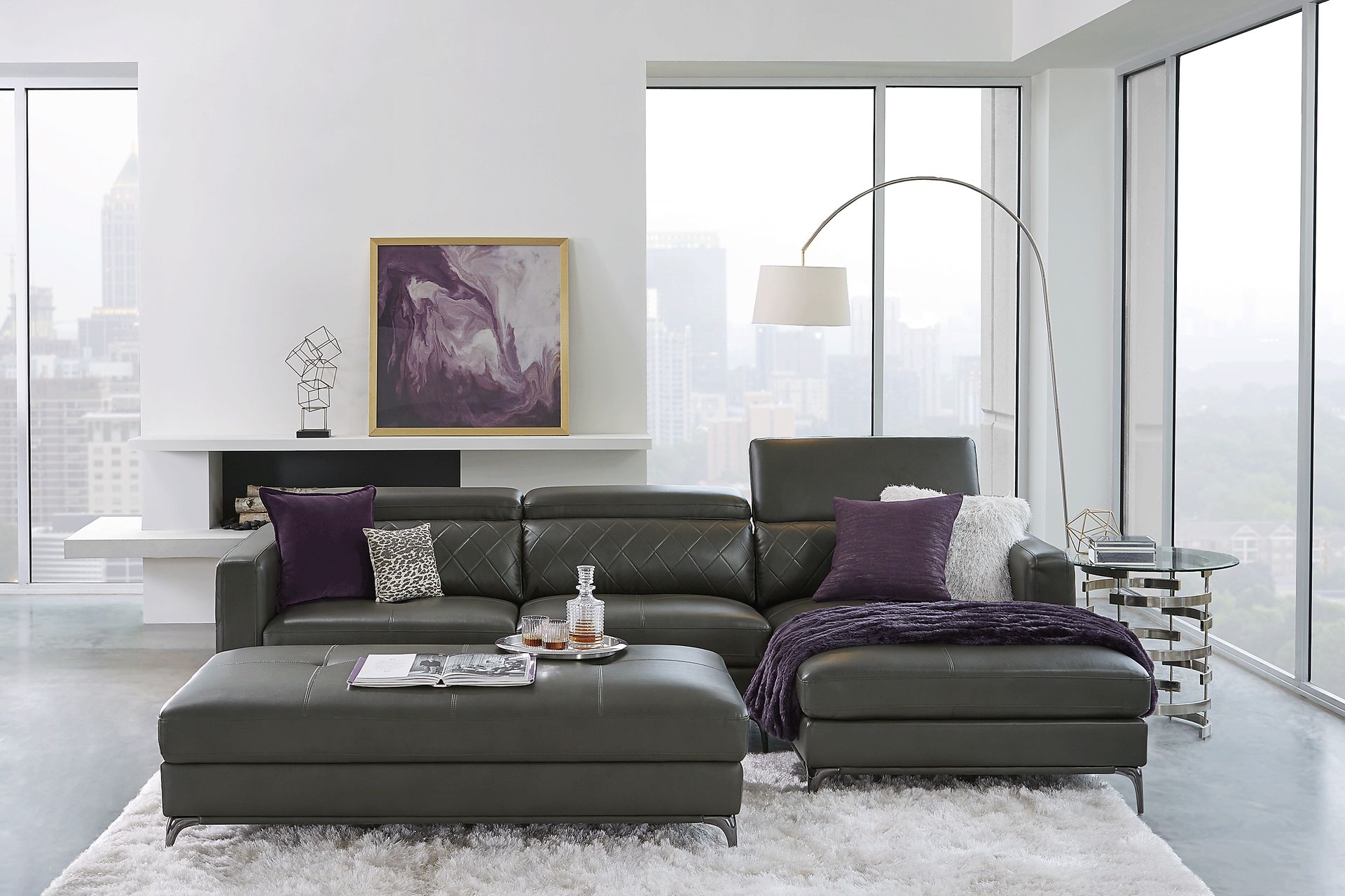 Via Sorrento Granite 5 Pc Sectional Living Room - Image 1