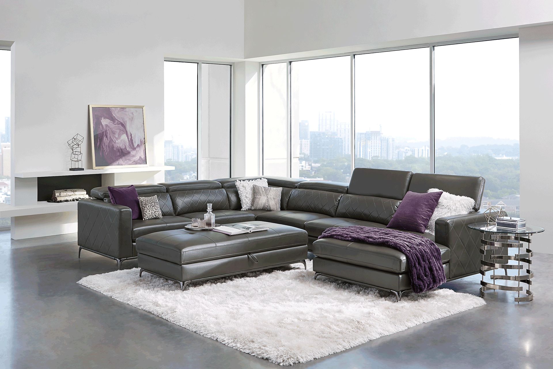 Via Sorrento Granite 5 Pc Sectional Living Room - Image 1