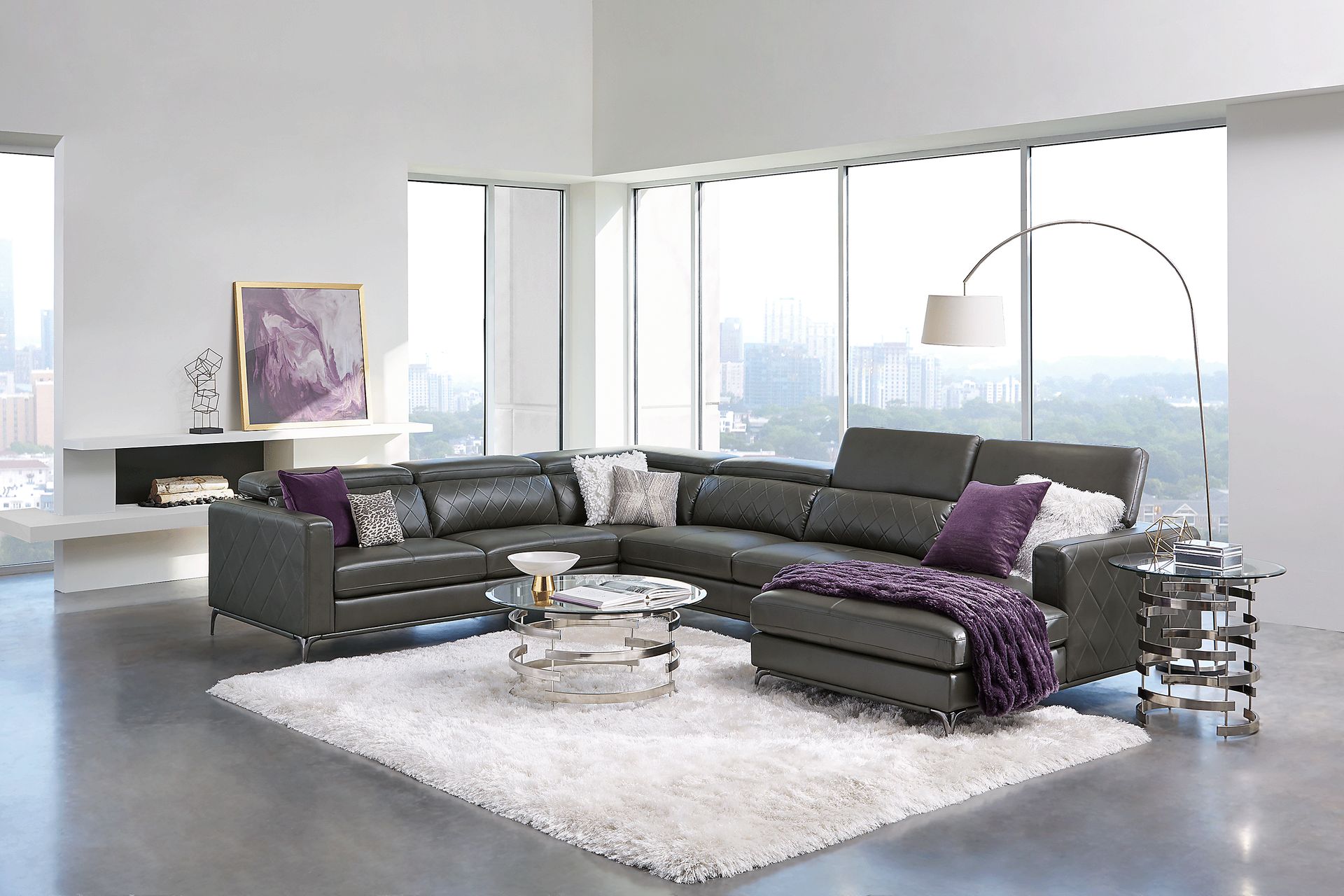 Via Sorrento Granite 7 Pc Sectional Living Room - Image 1