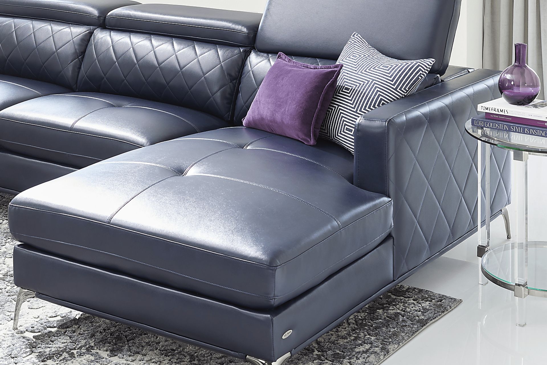 Via Sorrento Navy 4 Pc Sectional - Image 9