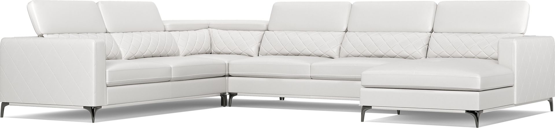 Via Sorrento White 7 Pc Sectional Living Room - Image 3