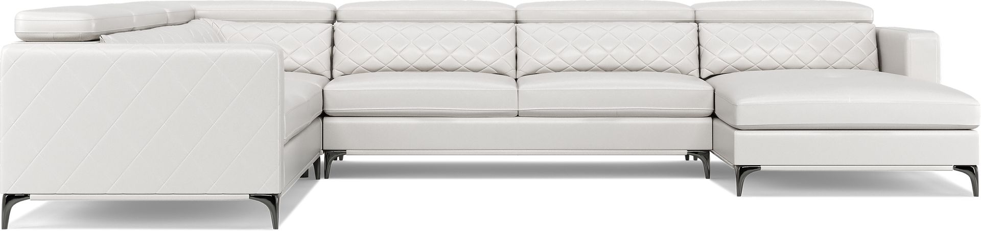 Via Sorrento White 7 Pc Sectional Living Room - Image 4