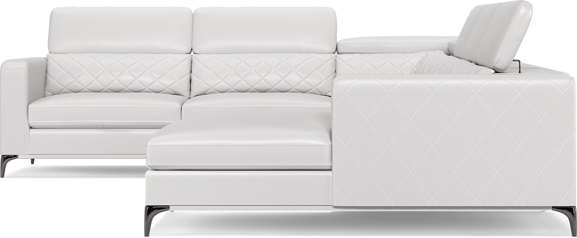Via Sorrento White 7 Pc Sectional Living Room - Image 6