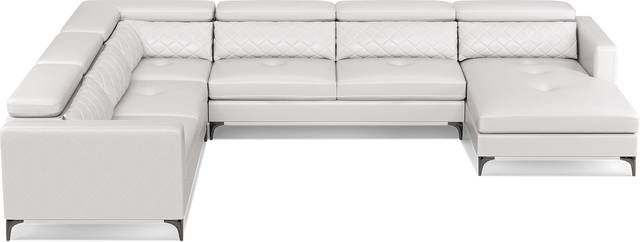 Via Sorrento White 7 Pc Sectional Living Room - Thumbnail - Image 7