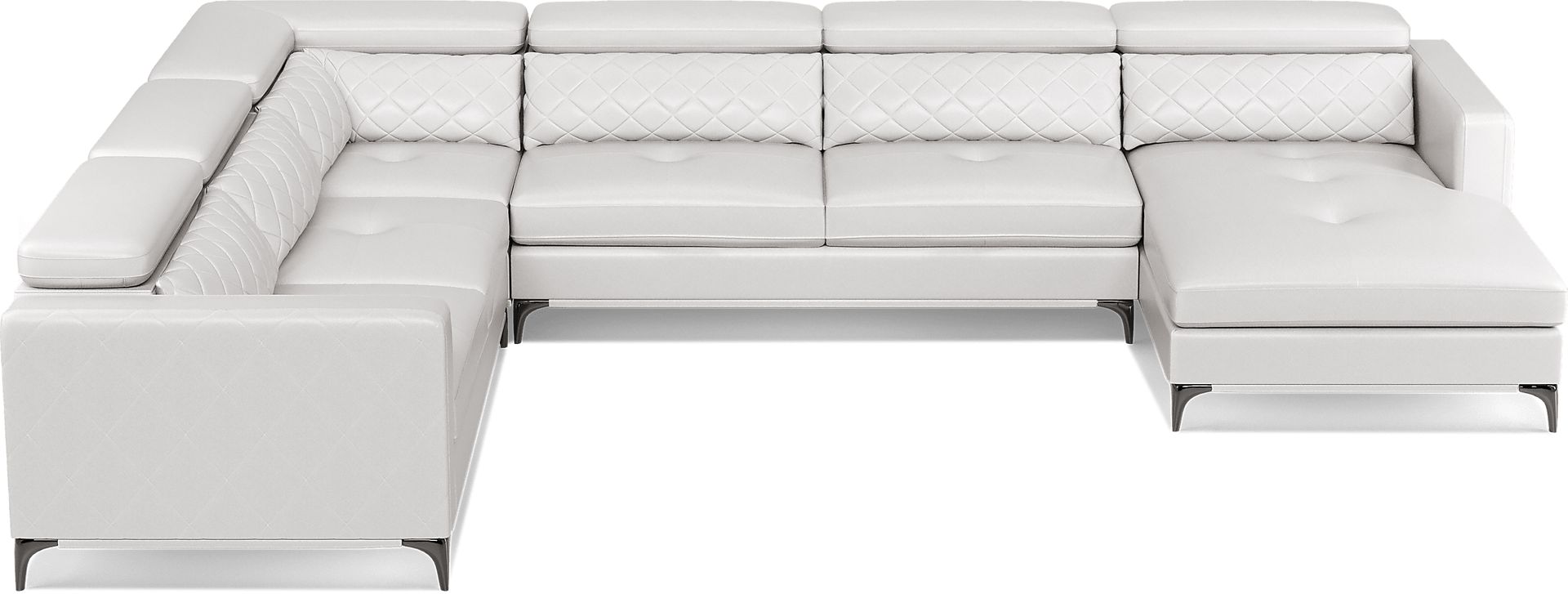 Via Sorrento White 7 Pc Sectional Living Room - Image 7