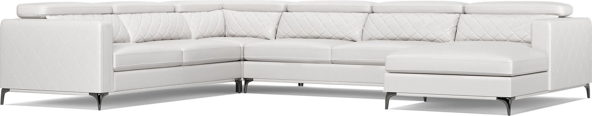 Via Sorrento White 7 Pc Sectional Living Room - Image 2