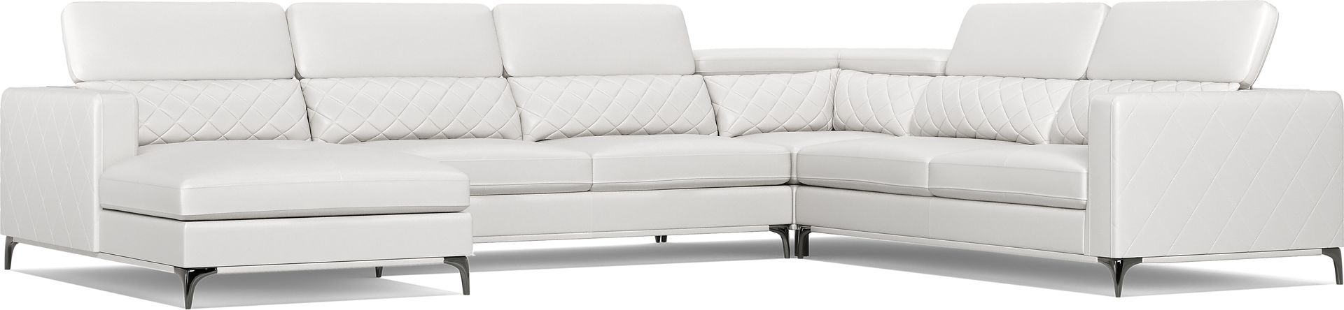 Via Sorrento White 4 Pc Sectional - Image 3