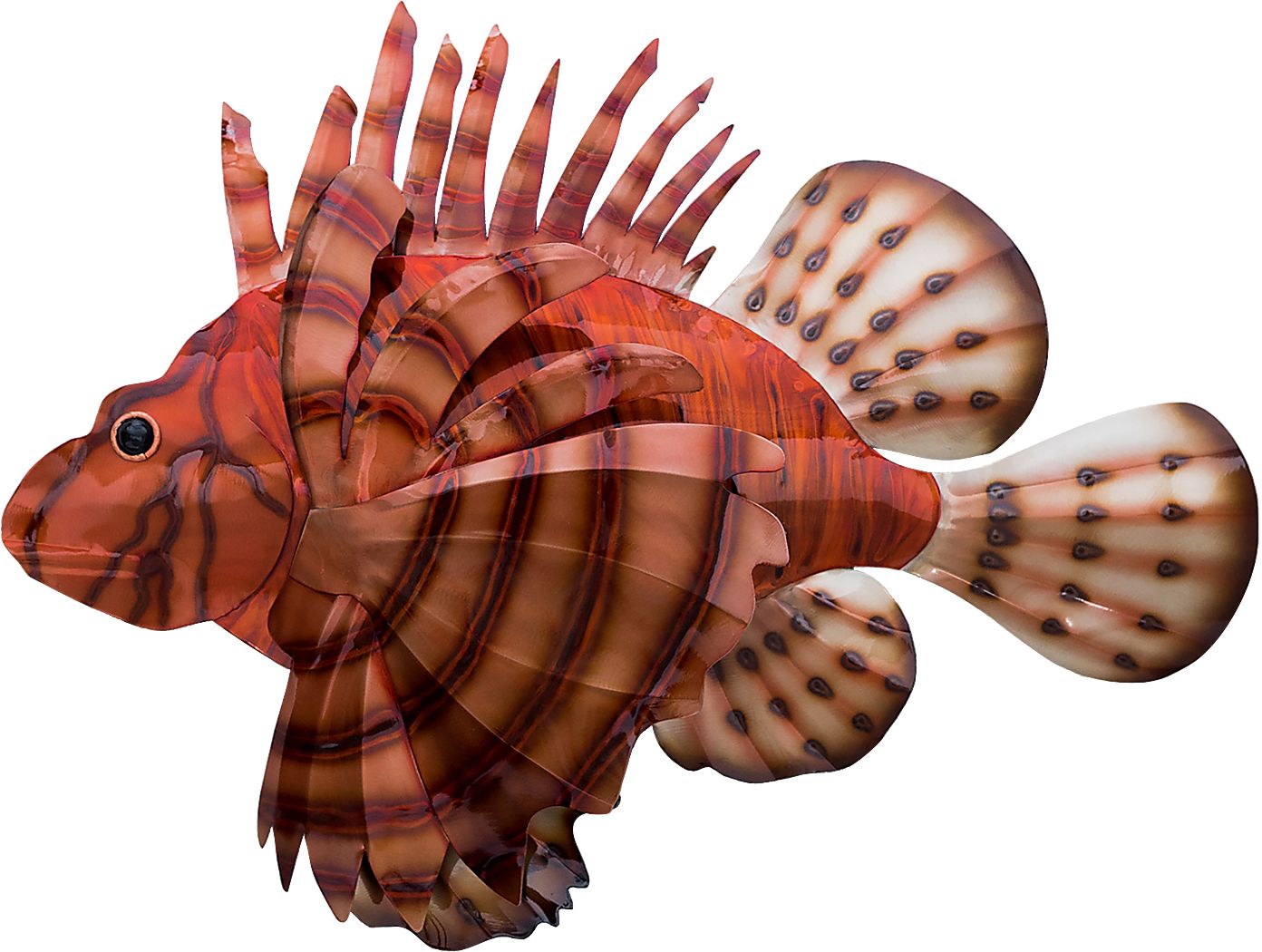 Vibrant Lion Fish Red Outdoor Wall Art