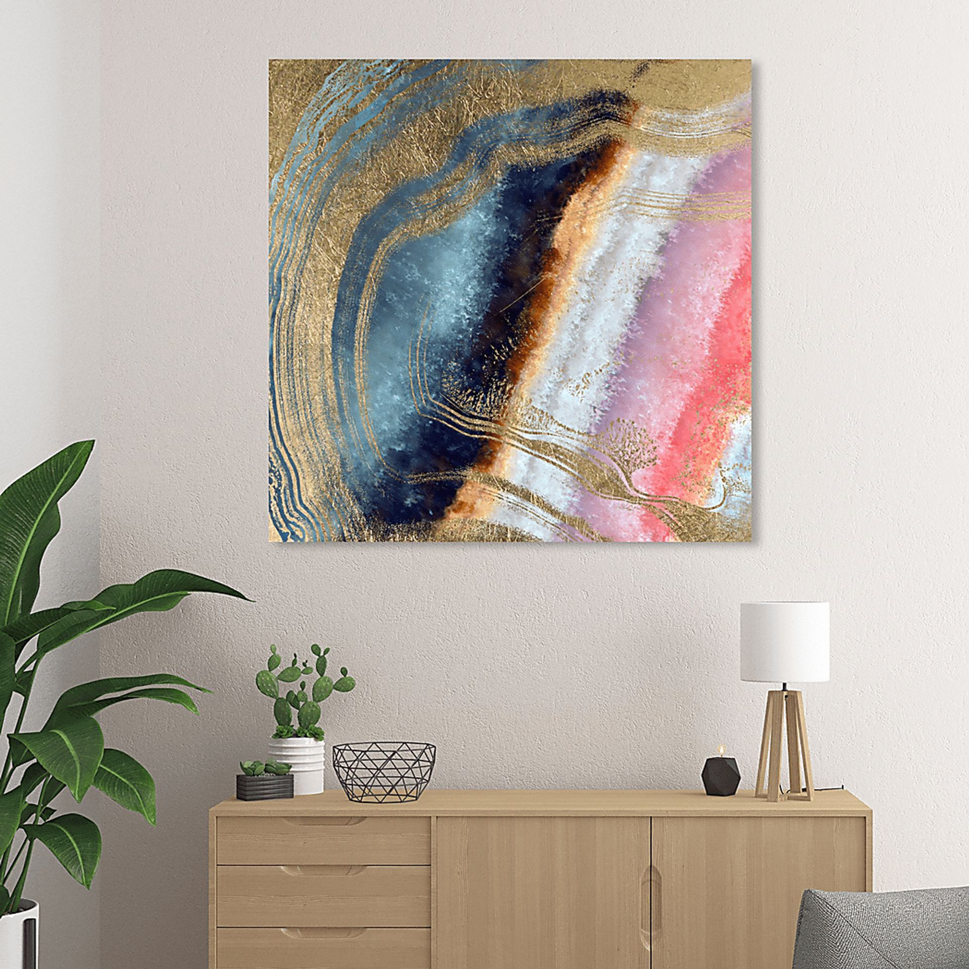 Vibrant Marble Pink Artwork - Image 4