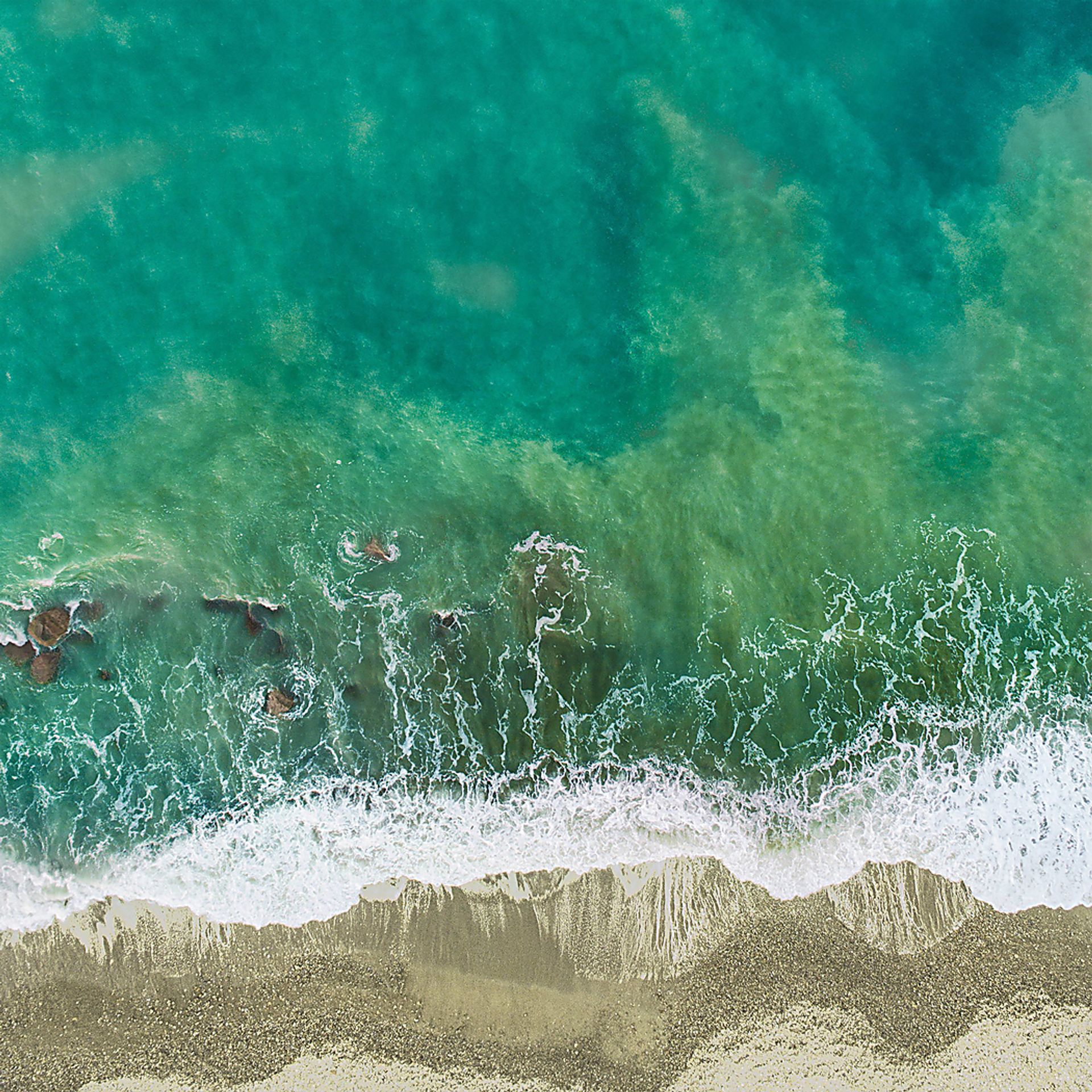 Vibrant Shoreline Blue Artwork - Image 1