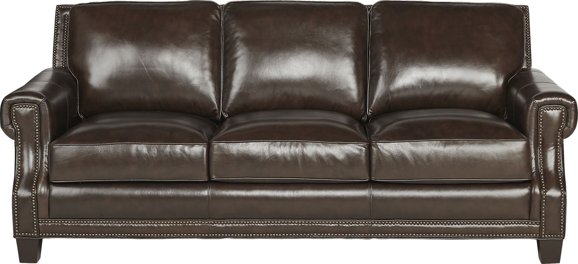 Vicenza Chocolate Leather Sofa - Image 1