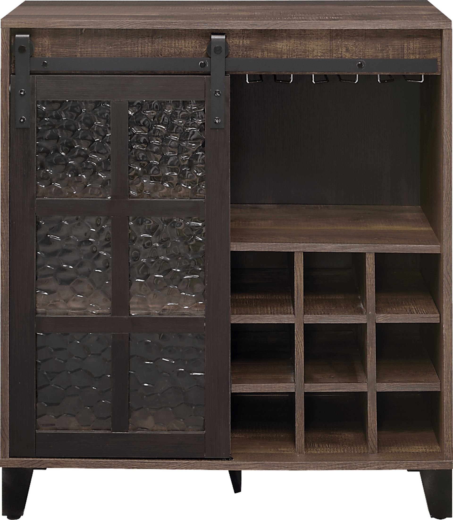 Vichenci Brown Wine Cabinet - Image 2