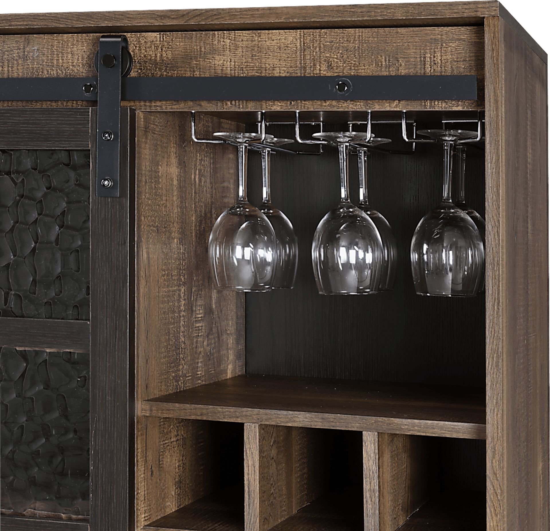 Vichenci Brown Wine Cabinet - Image 4