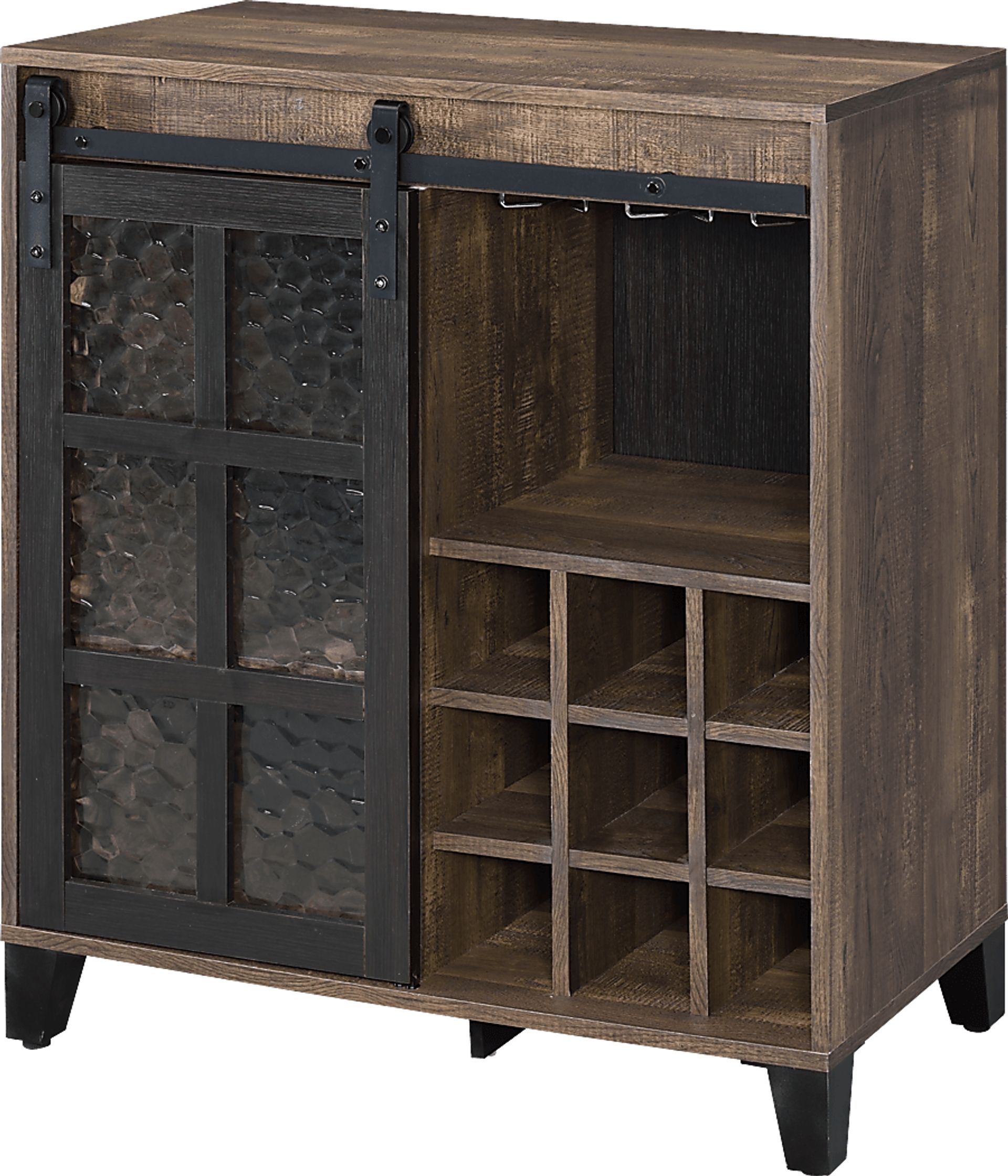 Vichenci Brown Wine Cabinet - Image 1