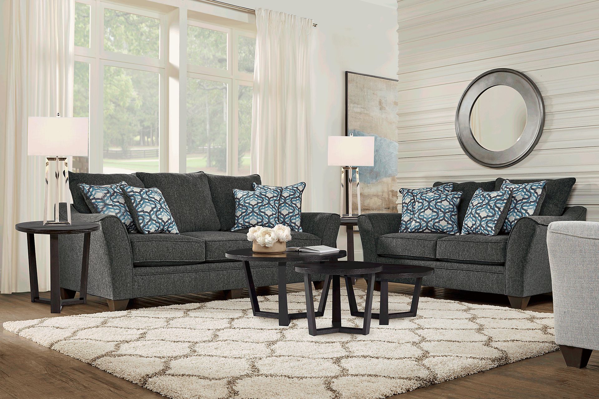 Victoria Park Gunmetal 2 Pc Living Room - Image 1