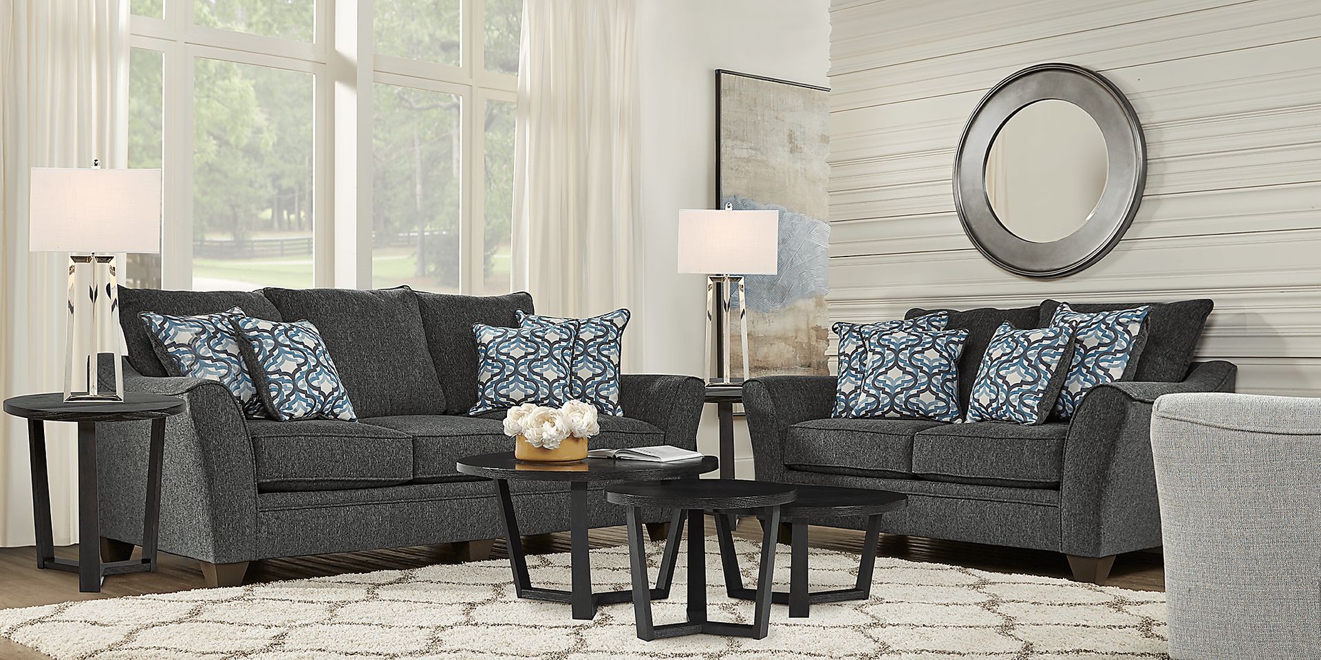 Victoria Park Gunmetal 5 Pc Living Room - Image 1