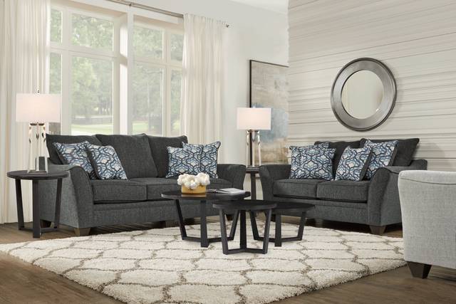 Victoria Park Gunmetal 7 Pc Living Room - Thumbnail - Image 1