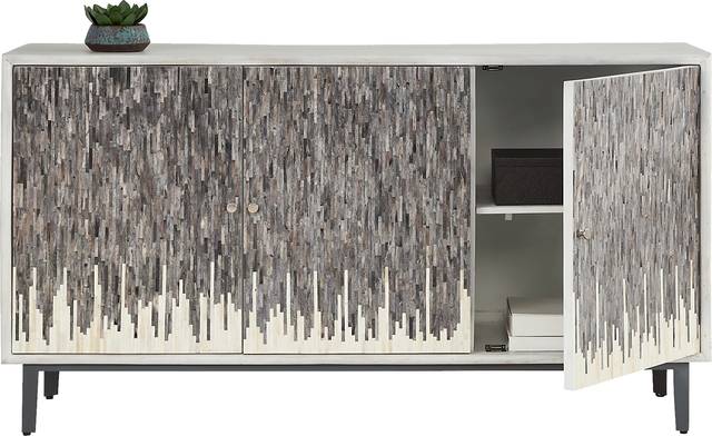 Vidal White 3 Door Credenza - Thumbnail - Image 2