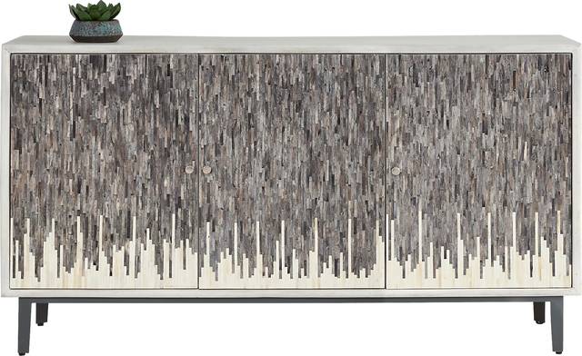 Vidal White 3 Door Credenza - Thumbnail - Image 3