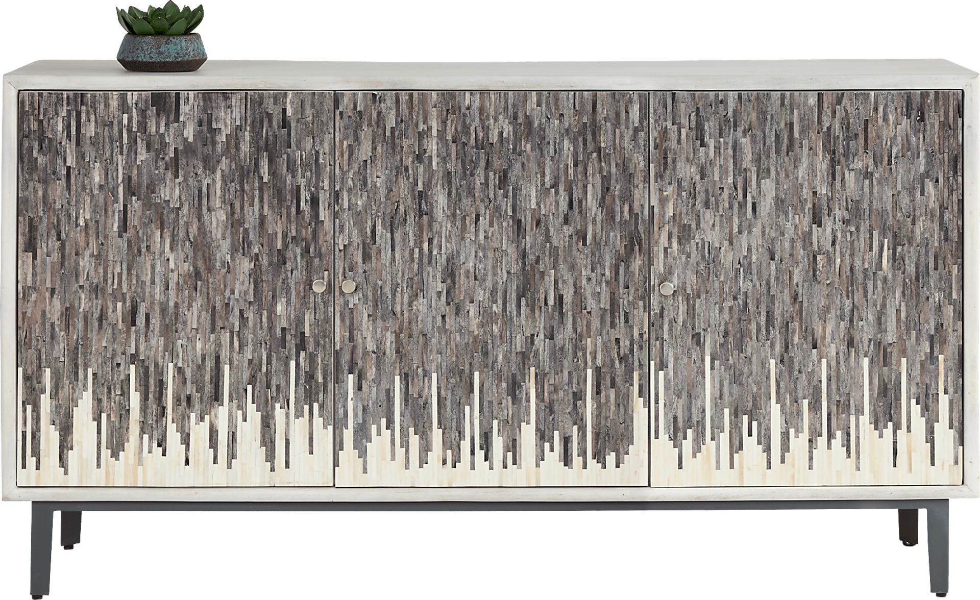 Vidal White 3 Door Credenza - Image 3