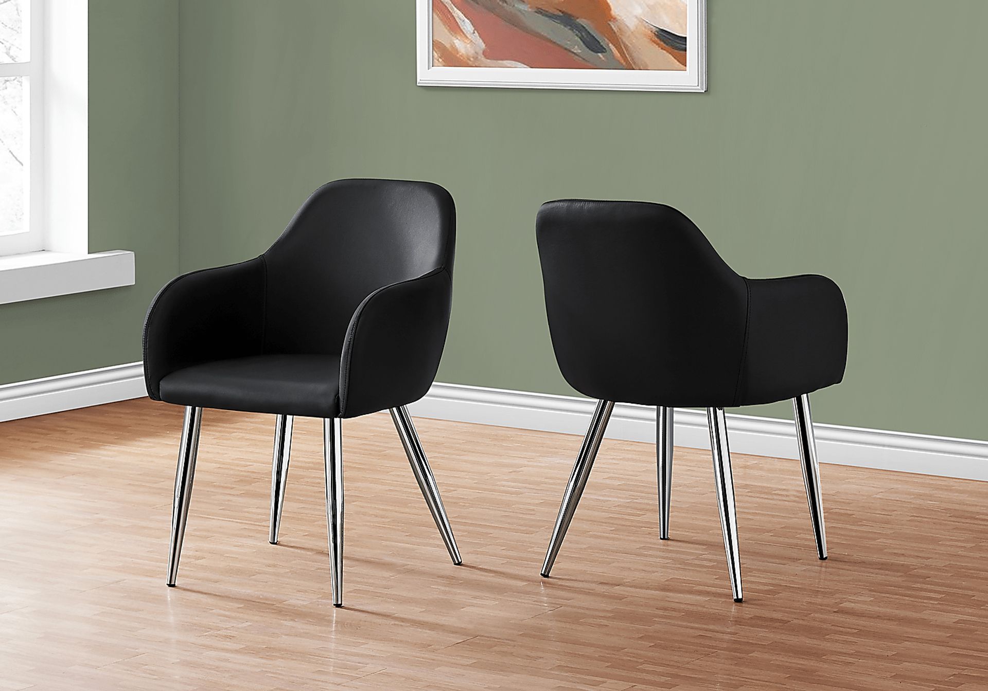 Vietor Black Chrome Arm Chair - Image 2