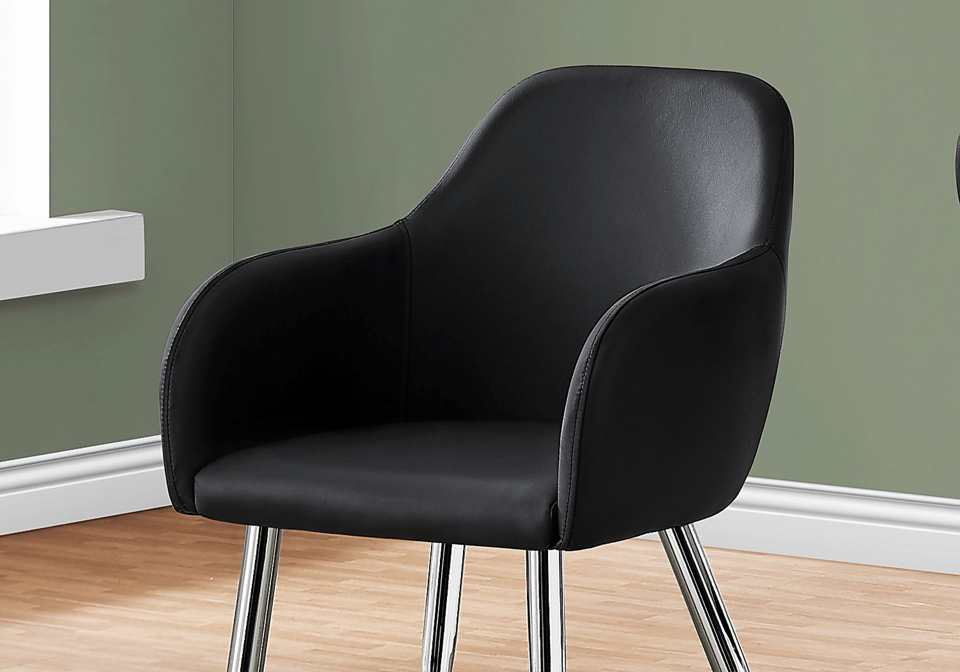 Vietor Black Chrome Arm Chair - Image 3