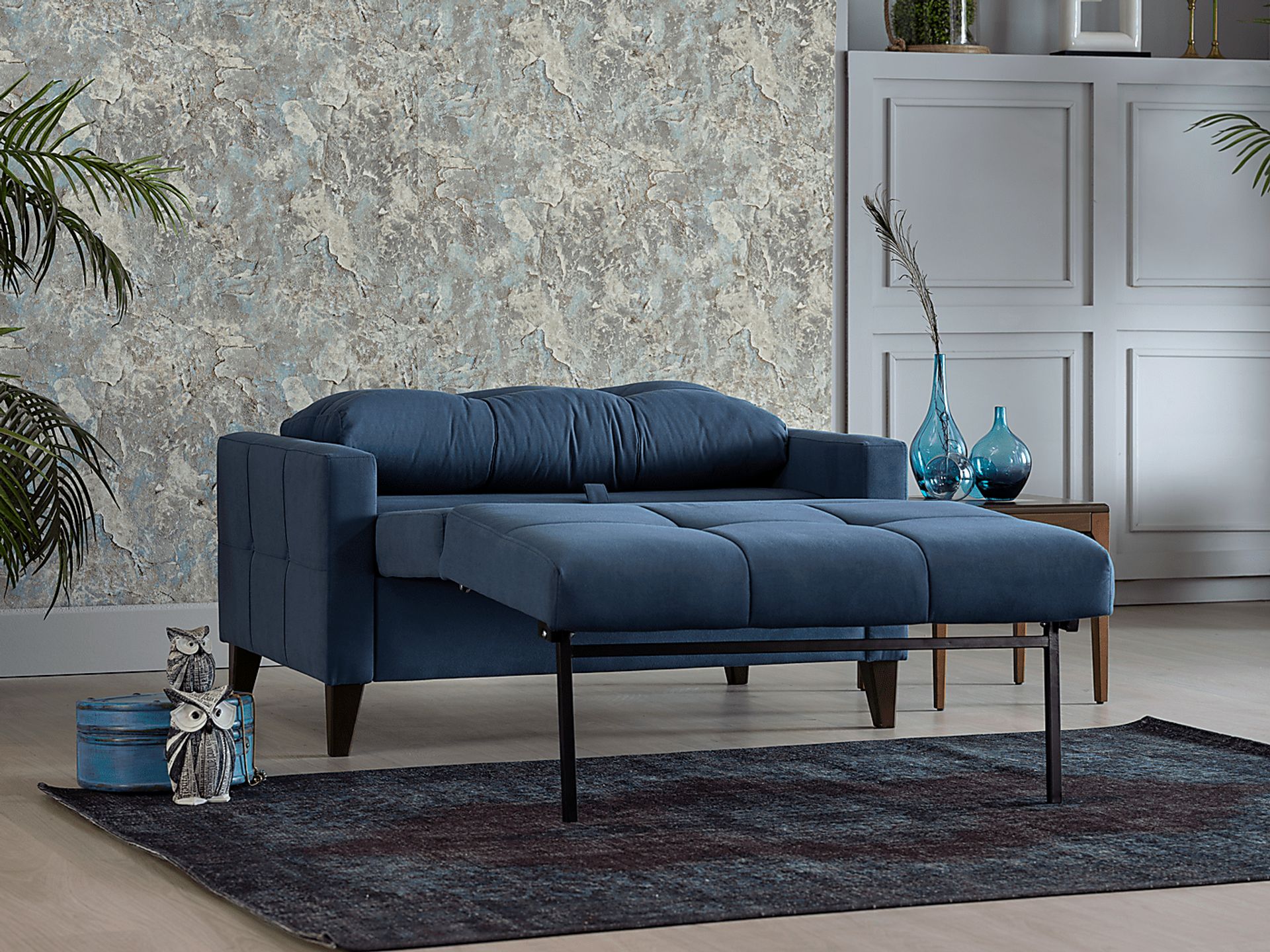 Viewridge Blue Sleeper Chair - Image 7