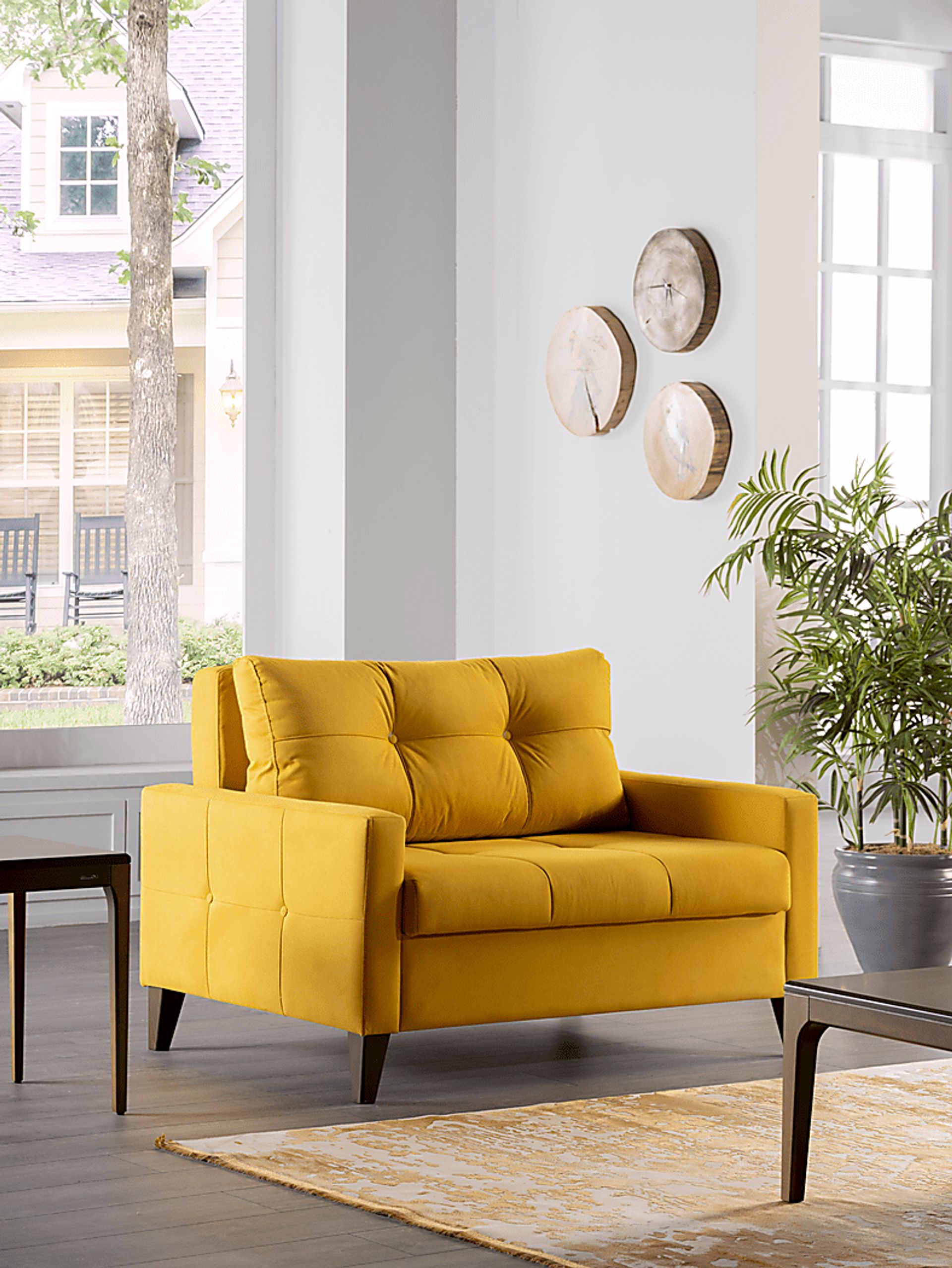 Viewridge Yellow Sleeper Chair - Image 11