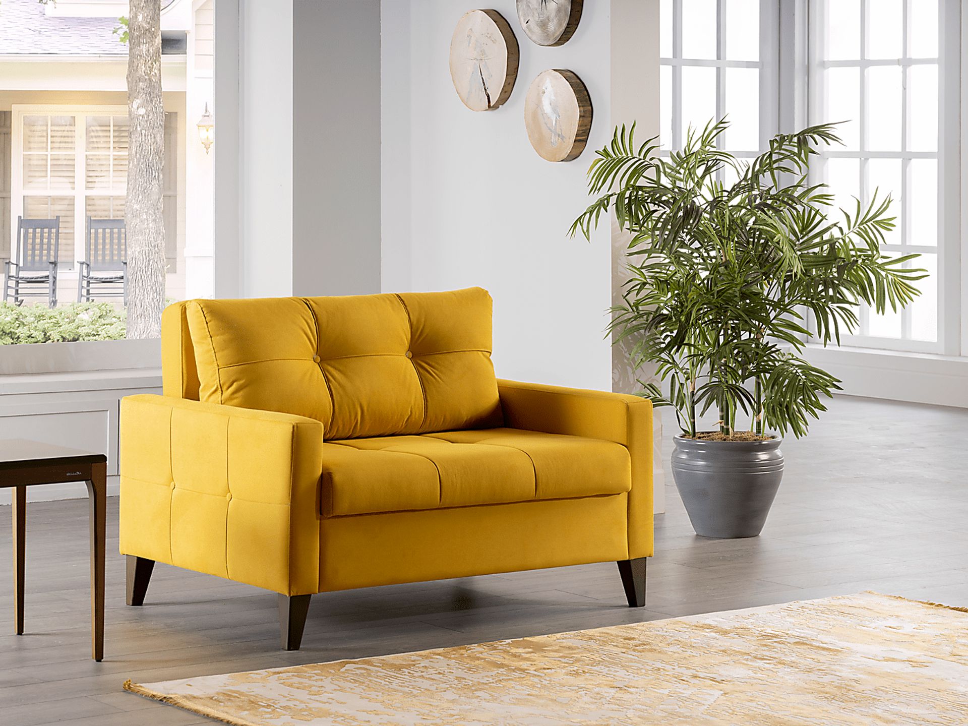 Viewridge Yellow Sleeper Chair - Image 9