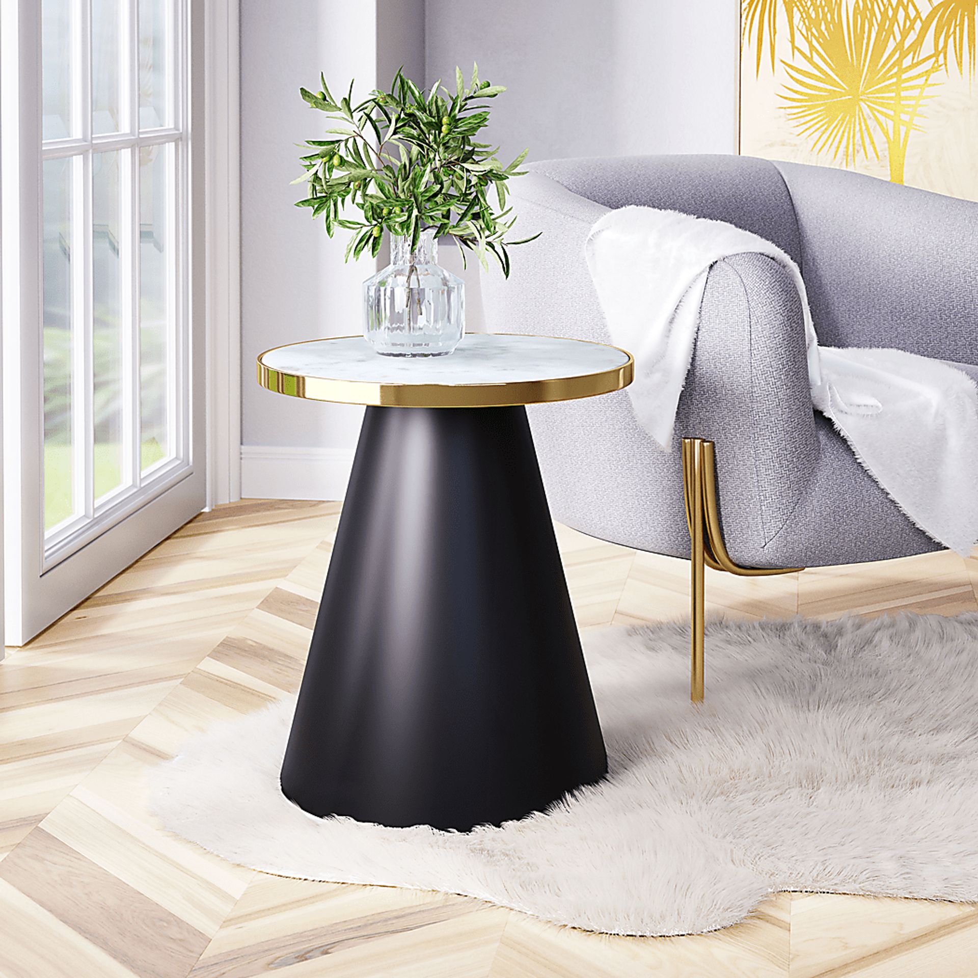 Vignaud White End Table - Image 2