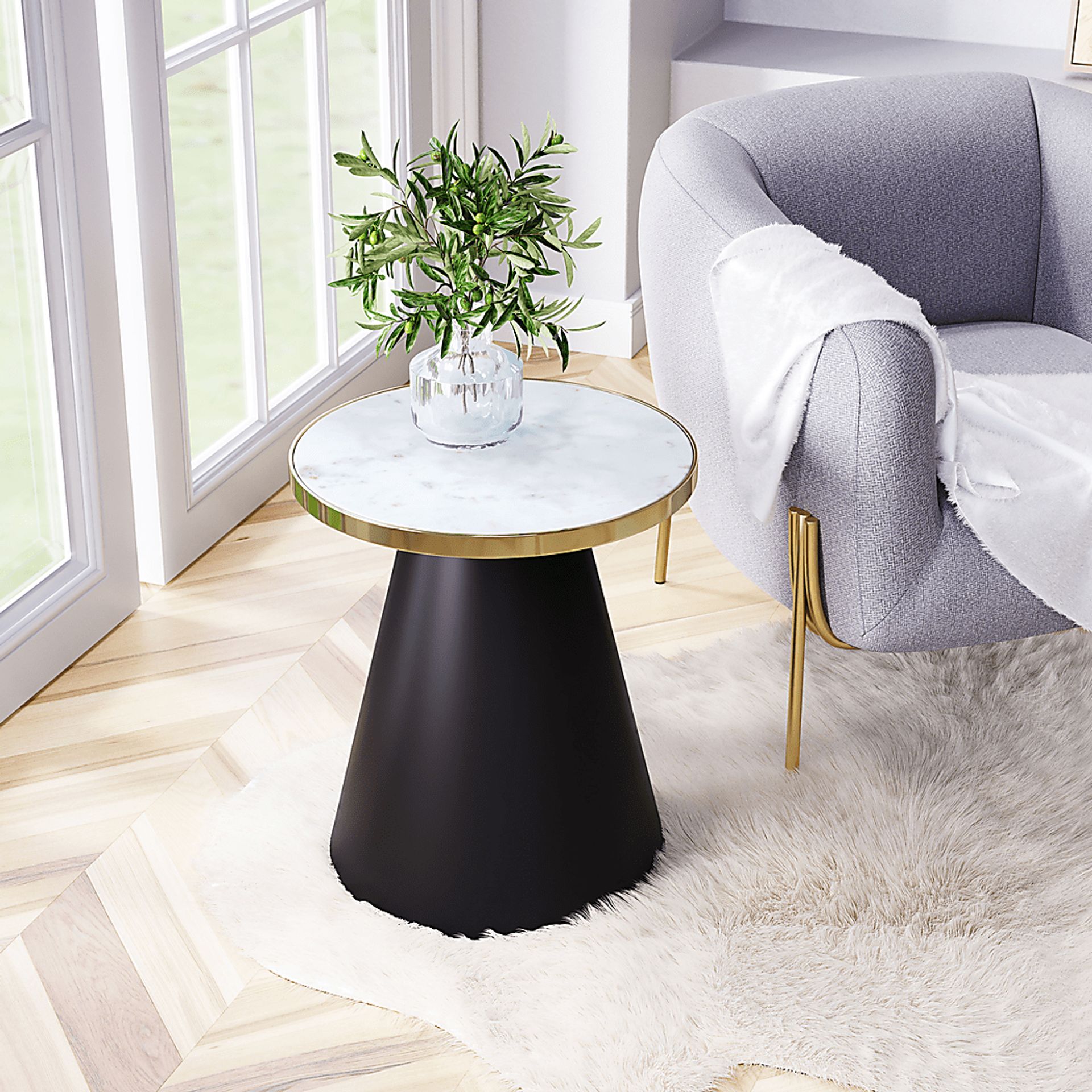 Vignaud White End Table - Image 9
