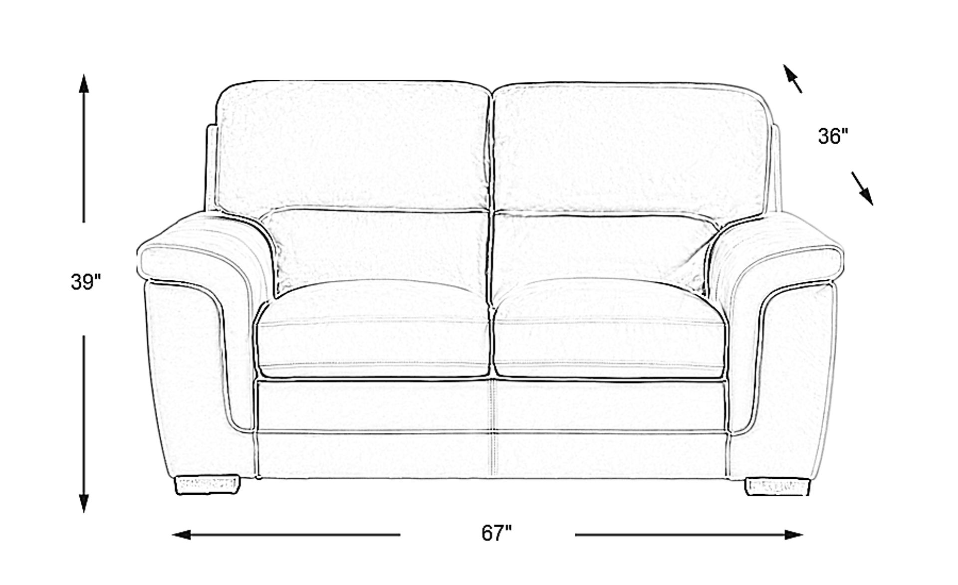 Villa Ashbury White Leather Loveseat | Rooms to Go