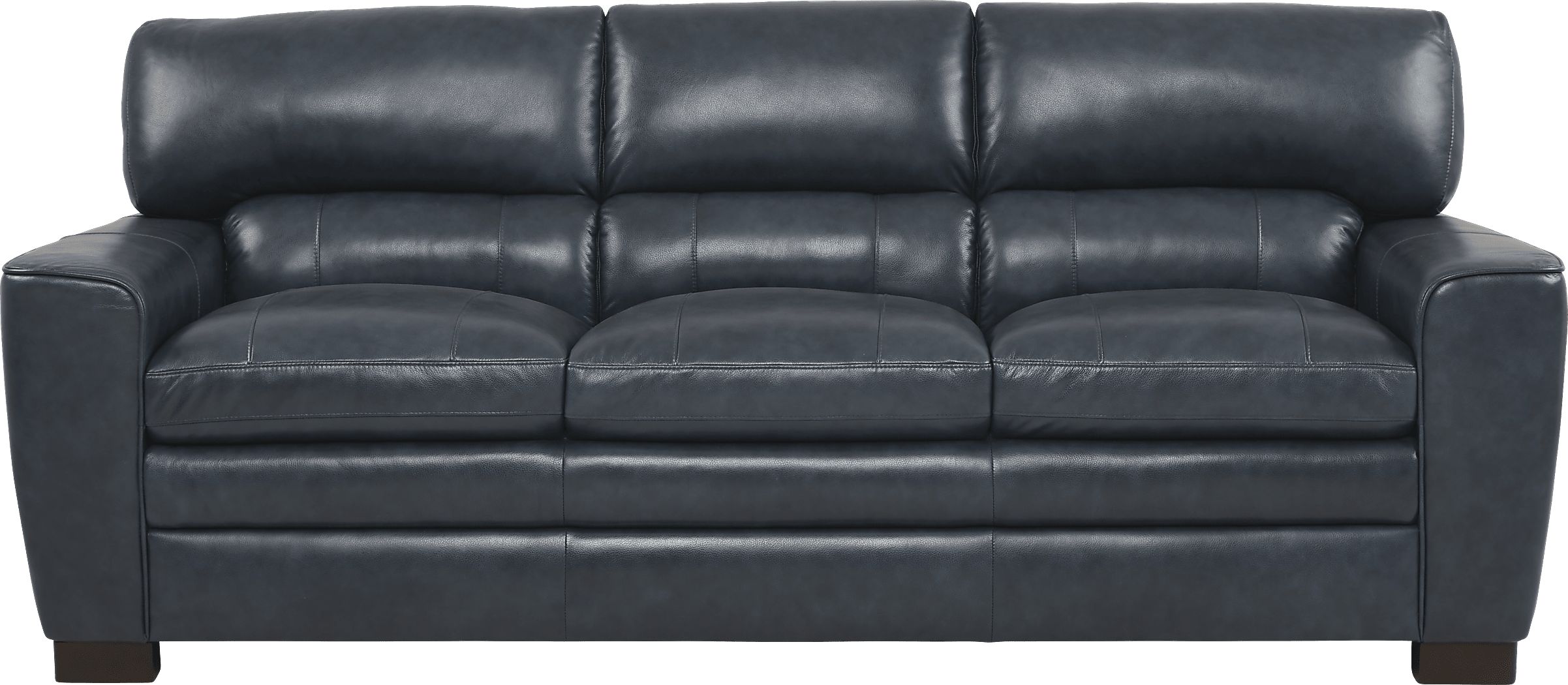 villa cabrini blue leather sofa